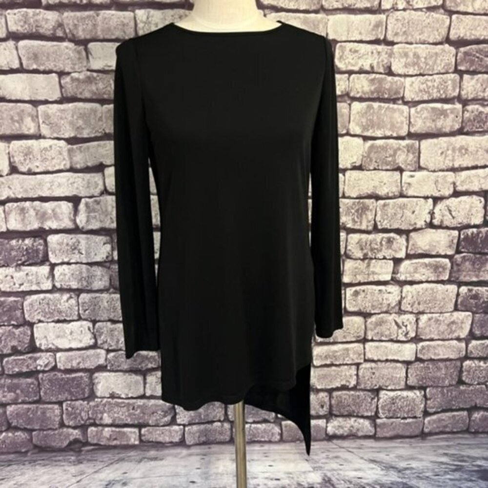 Chico's Black Label Solid Black Tunic/Dress Size S/4